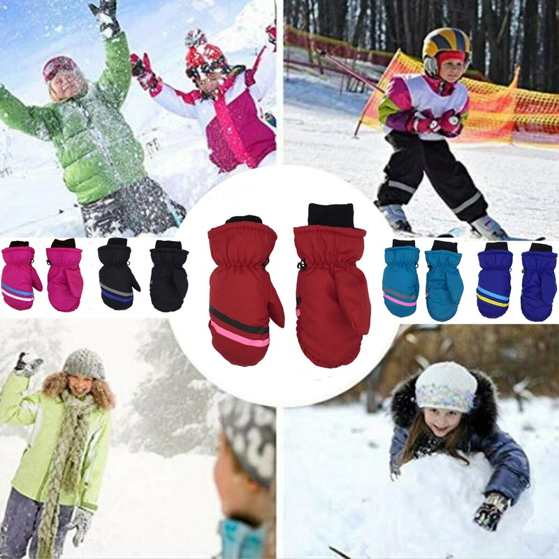 Kids Snow Snowboard Long-sleeved Mitten Outdoor Riding Children Ski Gloves