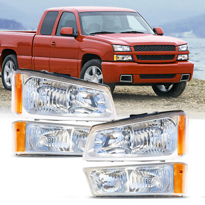 Pair Headlight for 2003-2007 Chevrolet Silverado 2003-2006 Avalanche 1500 2500