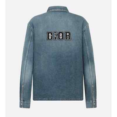 Pre-owned Dior And Kenny Scharf Blue Denim Jeans Overshirt Shirt Jacket Long Sleeve 54