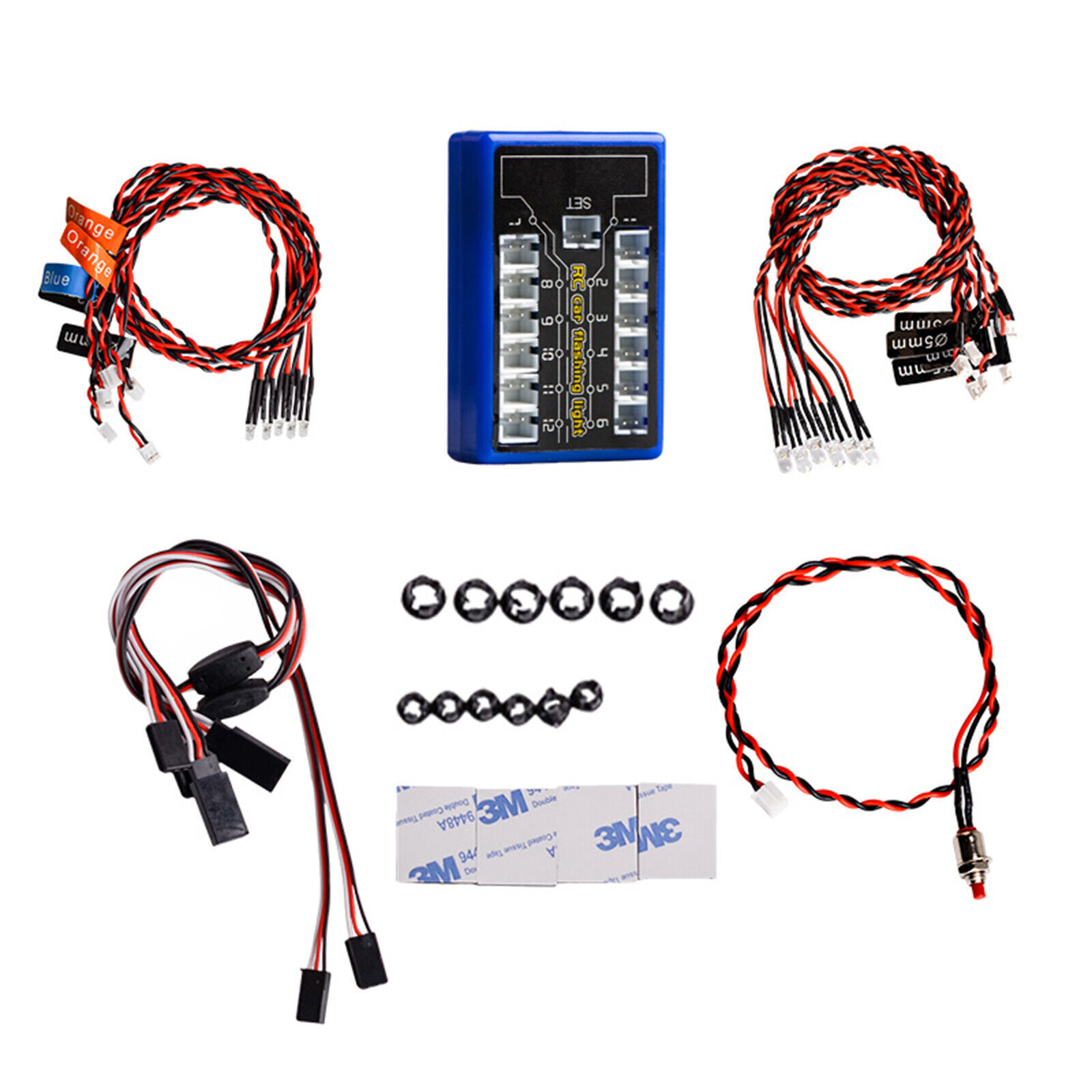 RC Polizei-Blinklicht – LED-Licht Für 1/10 & 1/8 Modellautos, Mit 5 Blinkmodi über Kanal CH3 Steuerbar