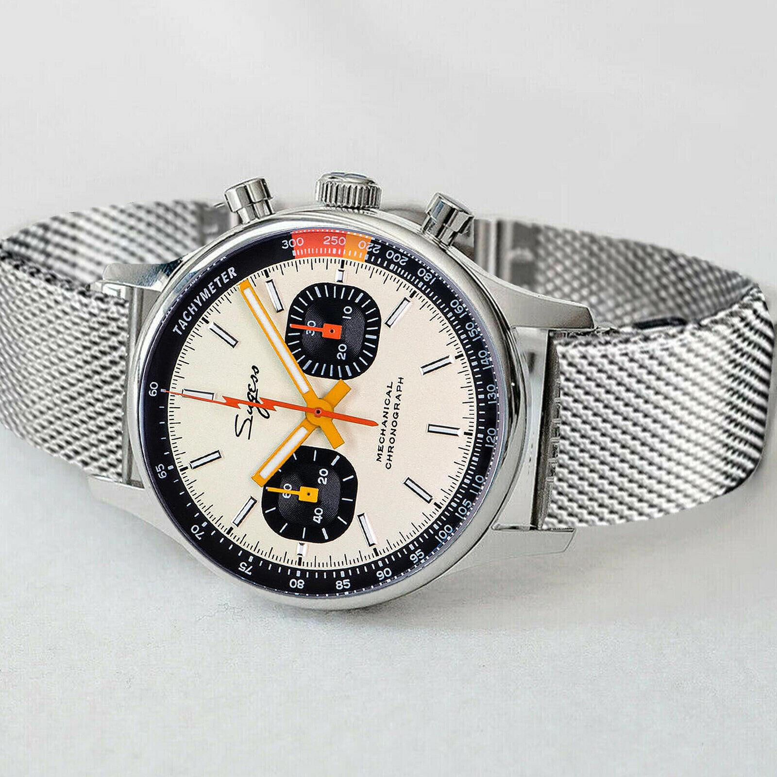Pre-owned Sugess Chrono Walker Swanneck Enamel Dial Chrono Watch Seagull 1963 Suchp005m V2