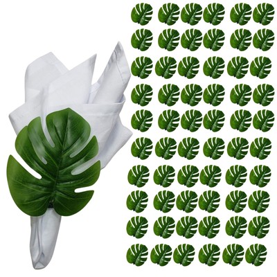 Maison charlô | Set of 60 Wholesale Tropical Leaf Monstera Napkin Rings