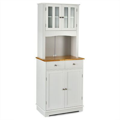 Buffet Hutch Kitchen Storage Cabinet w/ Microwave Stand