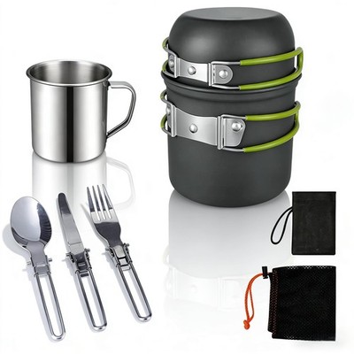 Lightweight Camping Cookware Set Non Stick Backpacking Pot Kit Outdoor Hiking