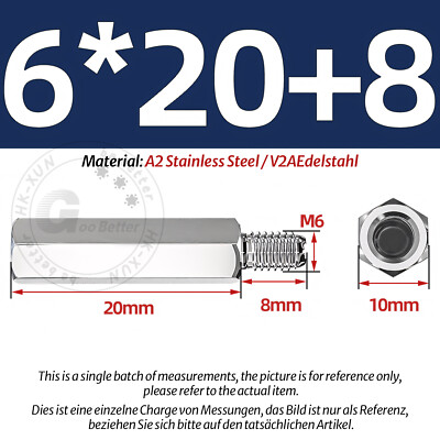 M6 M8 M10 Male Female Stainless Steel Hex Spacer Standoff Threaded Pillar PCB