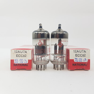 2 X 12AU7A / ECC82 NATIONAL TUBE. 1960s TESLA PROD. MATCHED PAIR. 24. CB404