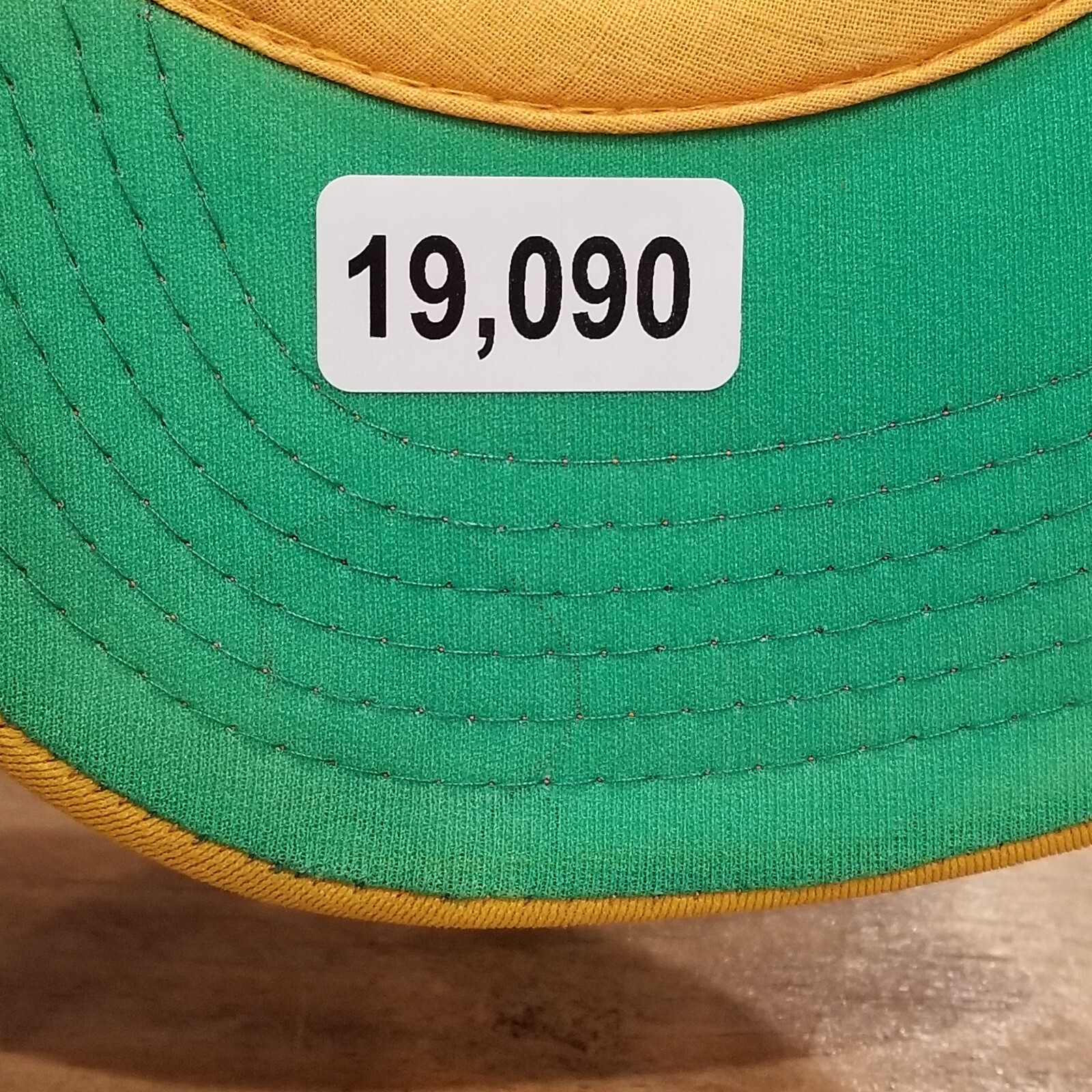 Vintage Las Vegas Trucker Hat Cap Snap Back Yellow Multi Color Spell Out