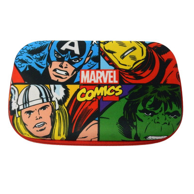 MARVEL COMICS (THOR/HULK/IRON MAN/CAPTAIN AMERICA) HARD SHELL MOLDED ZIPPER CASE