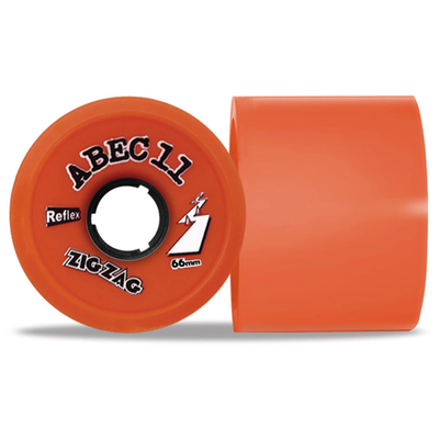 Abec 11 Wheels Reflex Zigzags 66mm/89a Longboard Wheels, Orange Plus