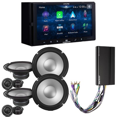 Alpine iLX-W670 Receiver, 2x S2-S80C 8'' Speakers & Power Pack Bundle