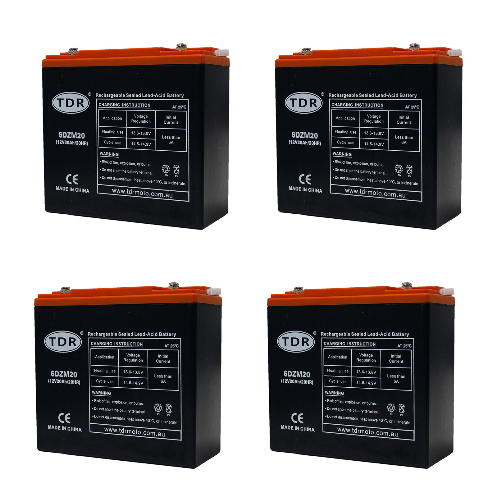 4PCS 12V 20AH BATTERY AGM SLA 12 VOLT DEEP CYCLE JET SKI GOLF BUGGY