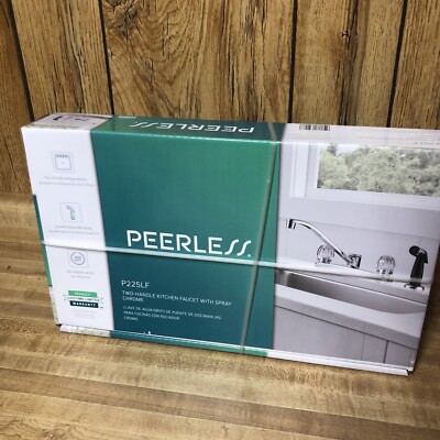 Peerless P225LF Two Handle Kitchen Faucet With Spray Chrome New