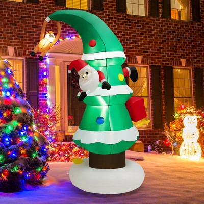 Topbuy 8 FT Inflatable Christmas Tree, Blow up Christmas Tree with Gift Boxes