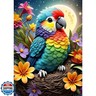 GDYEEH DIY Parrot 5D Diamond Art Painting Kit, Flowers Full Round Drill Sparkling Diamond Painting Picture, Moon Light Diamond Painting Art Craft Kits for Adults Beginners, Home Wall Decor 12x16inch