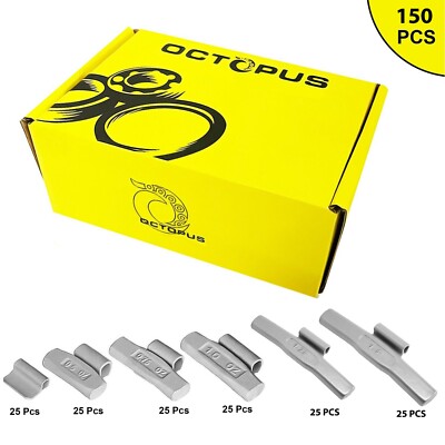 150 Pcs ASSORTMENT Clip On Wheel Weight Balance P-STYLE .25 .50 .75 1.0 1.25 1.5