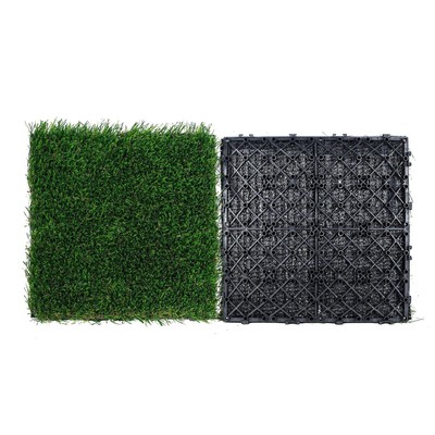 VEVOR Artifical Grass Tiles Interlocking Turf Deck Set, 18 Pack - 12''x12'', Synt