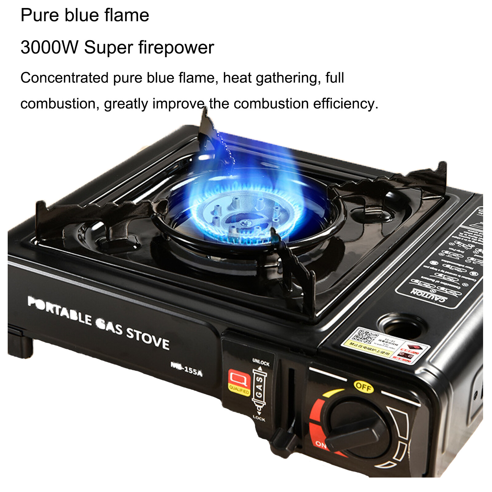 2700W Camping Gas Stove Buner Butane BBQ Cooking Grill With Windproof Fire