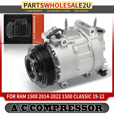 A/C Compressor with Clutch for Ram 1500 2014-2018 1500 Classic 2019-2022 V6 3.6L