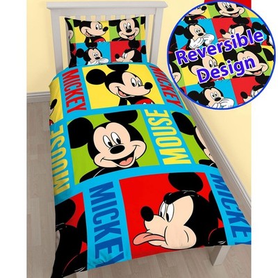 Set Copripiumino Singolo Doppio Per Bambini Mickey E Minnie Mouse Disney