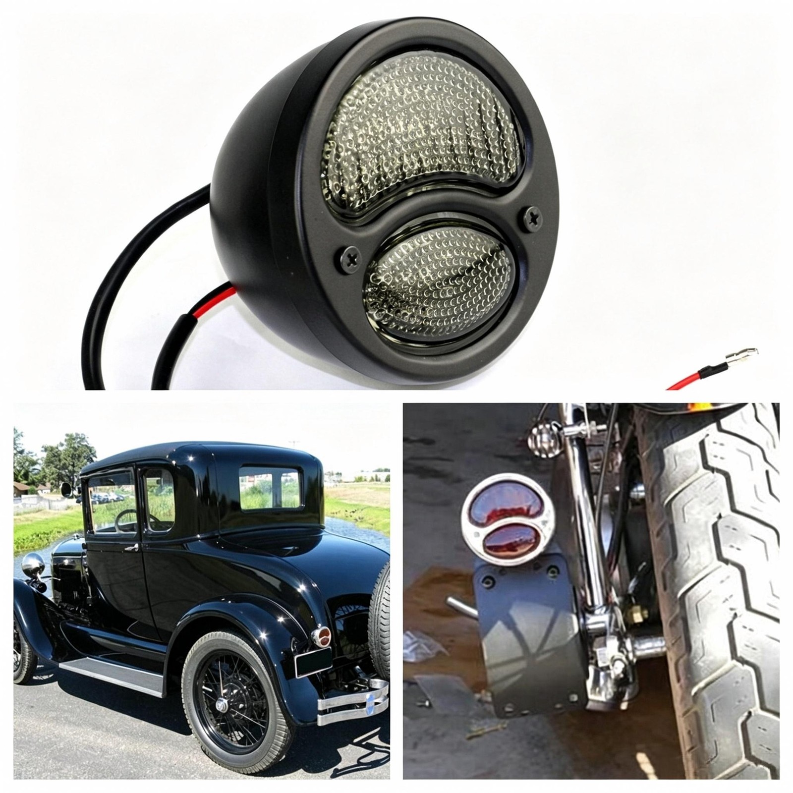 Rear LED Stop Brake Tail Light with Turn Signal Lamp for 1928-1931 Ford Model A