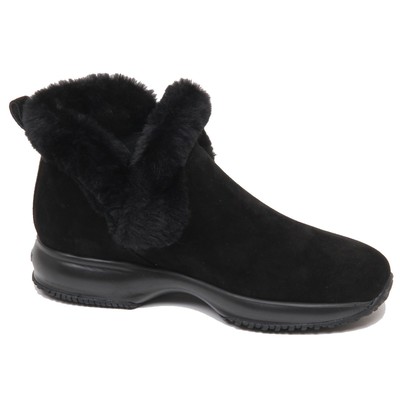 F5606 sneaker donna black HOGAN INTERACTIVE slip on scarpe eco fur shoe woman