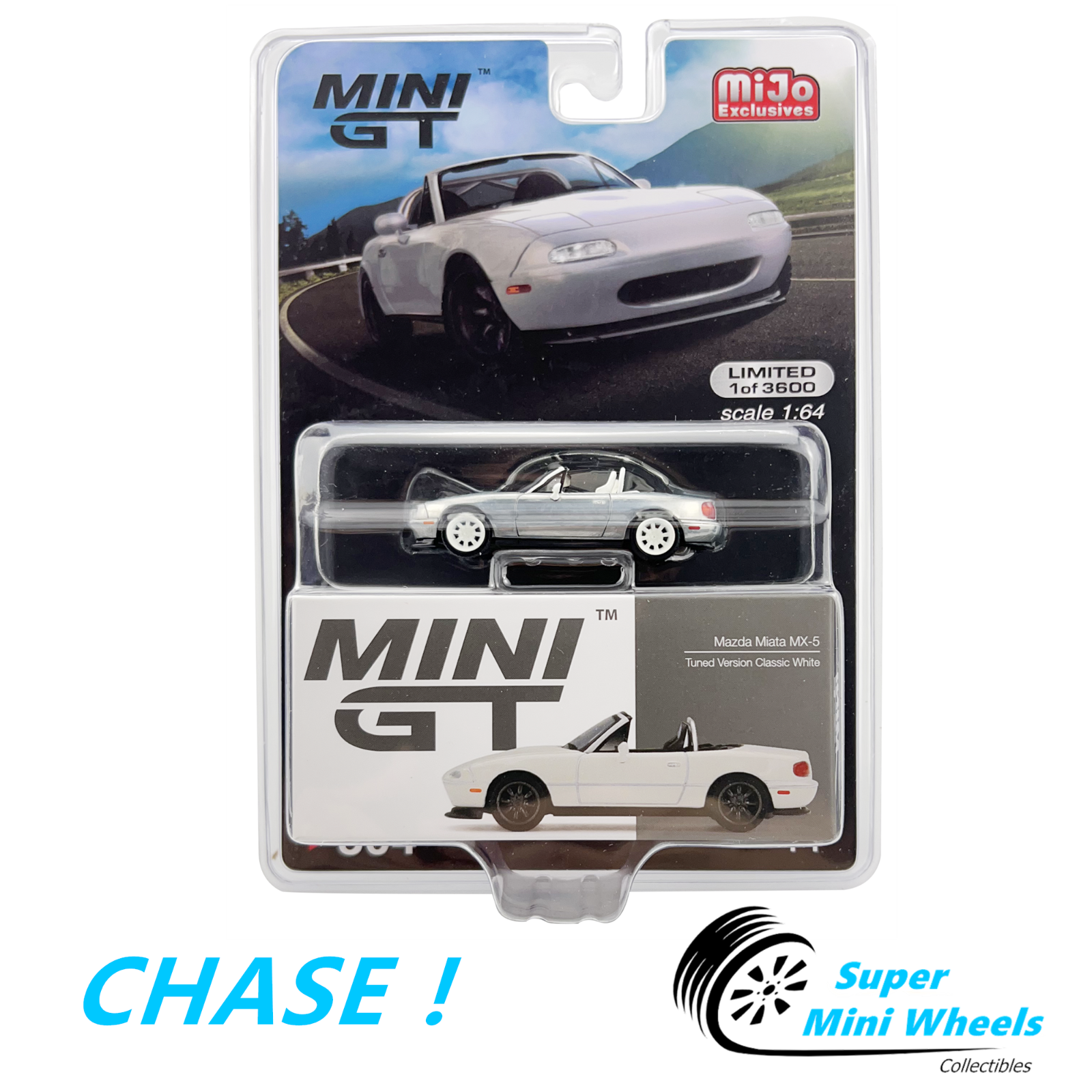 ミニカー MINI GT Mazda Miata MX-5 Classic White Mini GT Mazda Miata MX-5 Tuned Version Classic White 1:64