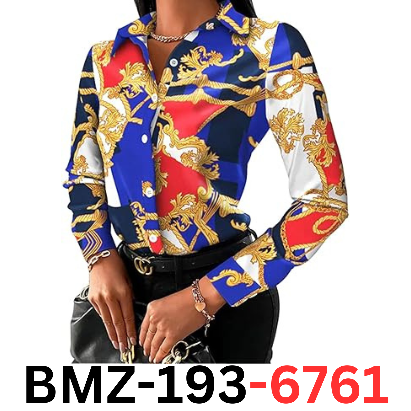 Buchona Shirt Women Floral Print Button Down Loose Top Casual V-Neck T-Shirt XXL