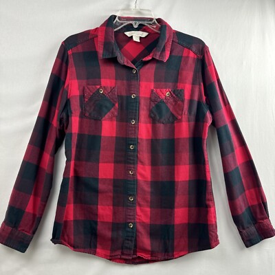 Gander Mountain Guide Series Shirt Womens size Large Flannel Buffalo Plaid