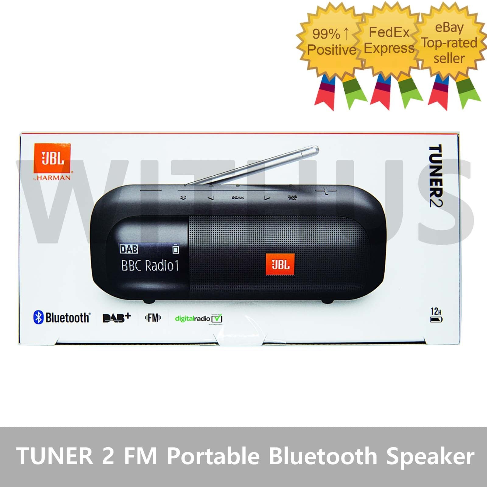 JBL TUNER 2 FM Portable FM Radio & Bluetooth Speaker Black JBL TUNER 2 FM Portable FM Radio & Bluetooth Speaker Black