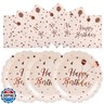 HFBOBP 50PCS Happy Birthday Paper Plates and Napkins Set - 7 Inch Pink Rose Gold Birthday Cake Plates Scalloped Dessert Plate Disposable Tableware for Birthday's Party Supplies Decorations