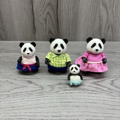 Lil Woodzeez Skyhoppers Panda Family Of 4 Sunny Skies Airport 2016 Figures