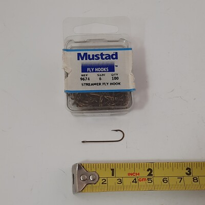 Box of 95 Mustad #9674 size 6 Streamer Fly Tying Hooks code 28
