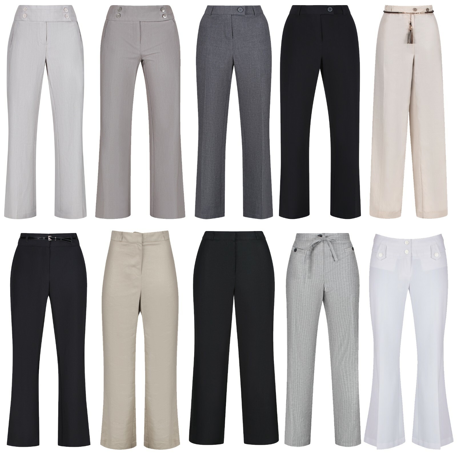 New Womens Trousers Ex Famous Store Smart Work Holiday Casual Pants All  Lengths | eBay