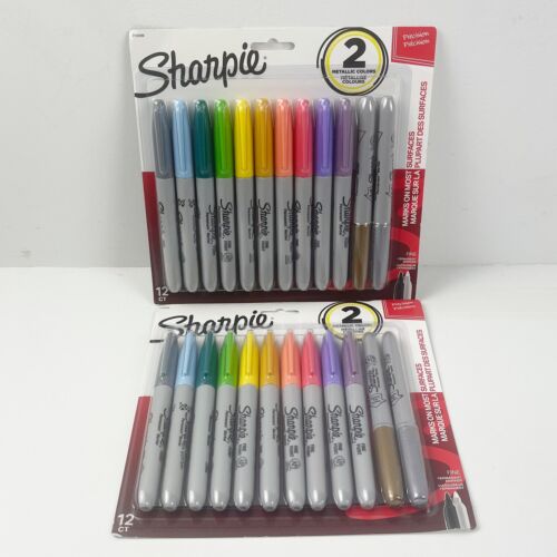 Sharpie Metallic Colors Fine Point Permanent Markers Lot Of 2