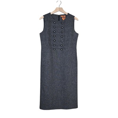 Tory Burch Womens 8 Carnet Double Breasted Wool Blend Lined Shift Dress