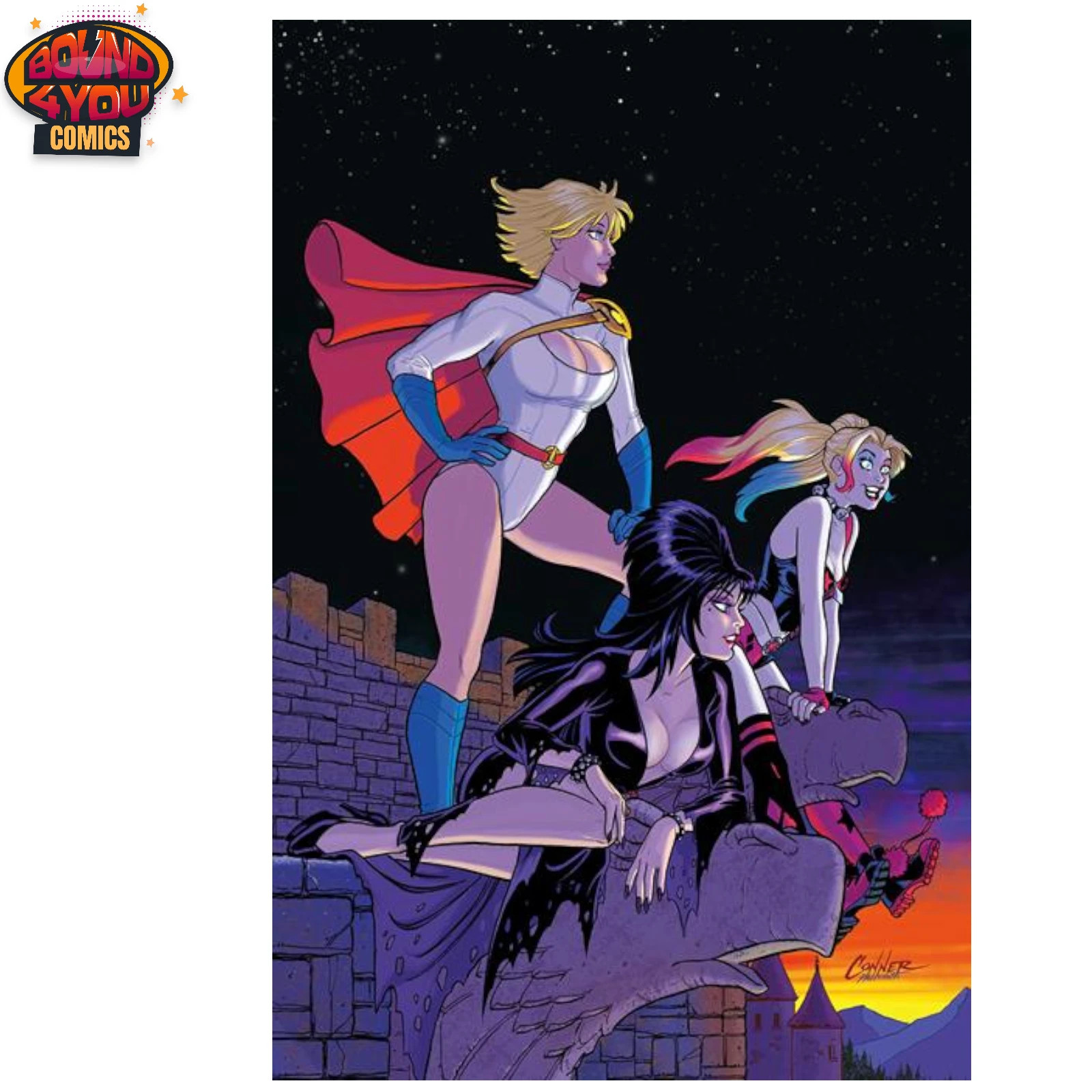 Harley Quinn X Elvira #3 Cvr K Inc 1:20 Amanda Conner Night Virgin