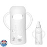 Silicone Sleeve Compatible with Evenflo 8oz Glass Bottle, Baby Bottle Silicone Sleeve with Antislip Handle and Thermal Insulation, White