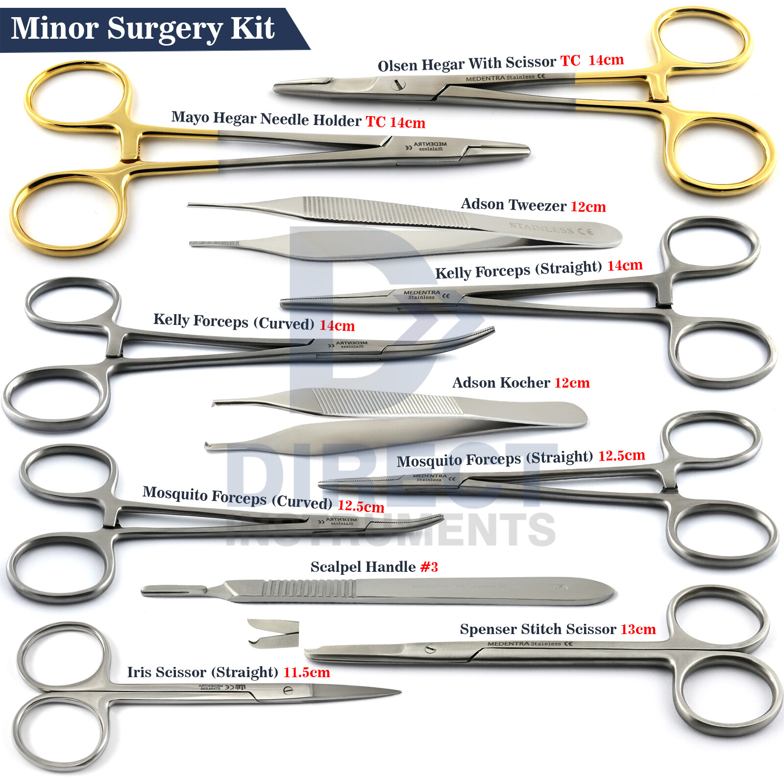 11Pcs Minor Surgery Kit Surgical Instruments Student Dissecting Suture