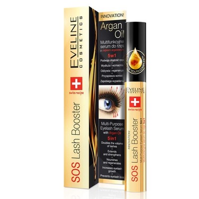 Eveline Cosmetics SOS Lash Booster Multifunktionales Wimpernserum mit Arganöl
