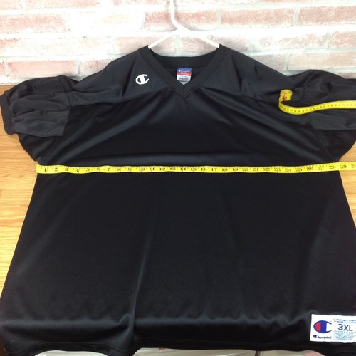 Champion Football Jersey Mens Size 3XL Black Blank Shirt Mesh VTG 90s Sports EUC