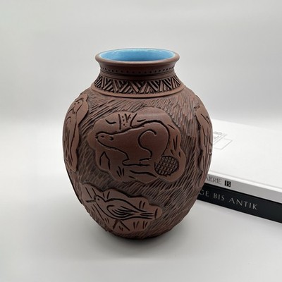 Signierte vintage Keramik Vase • Six Nations Iroquois Pottery • Native American