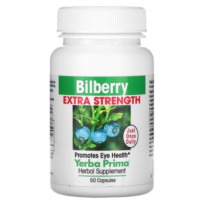 Yerba Prima Черника Extra Strength 160 мг 50 капсул Гарантированное качество GMP