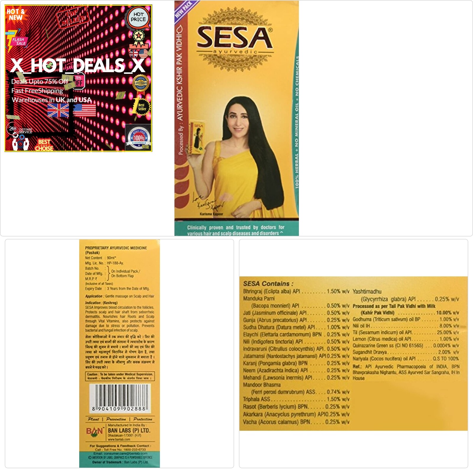 (for Long Beautiful And Nourished Hair) 90ml+usa Stock