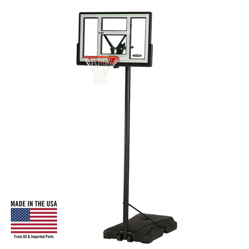46-Inch Shatterproof Portable Basketball Hoop with Quick Adjus...