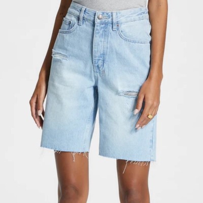 Ksubi Brooklyn Sense Sliced Denim Blue Jean Shorts Womens Size 25 NWT