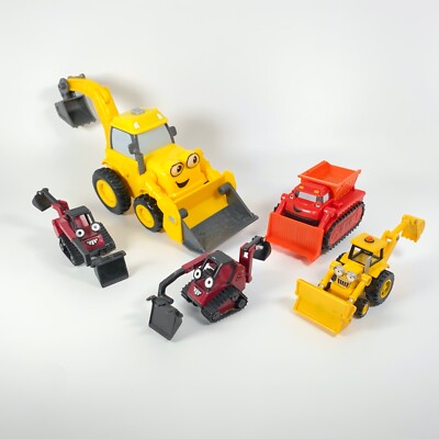 Lot of 5- Mattel & LC Bob The Builder- Benny, Talking Scoop, Pull Back Muck