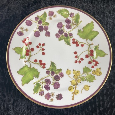 Crate & Barrel Holly Berry Round Serving Platter / Plate Gold Rim & Accents 12''