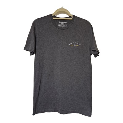 Men's ~Volcom~ Grey short Sleeve Graphic Print T-Shirt Size Medium