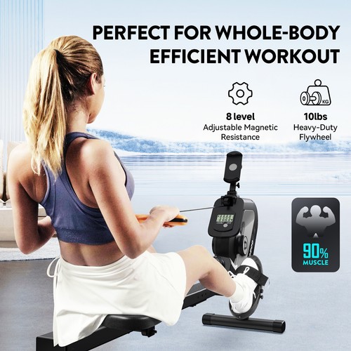 Magnetic Row Rowing Machine Rower 16 Levels Cardio Home Gym Exercise Equipment