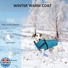 Geyecete Winter Warm Coat Waterproof Dog Winter Jacket with Harness Traction Belt,Pet Outdoor Jacket Dog Autumn and Winter Clothes for Medium, Small Dog-Blue-L